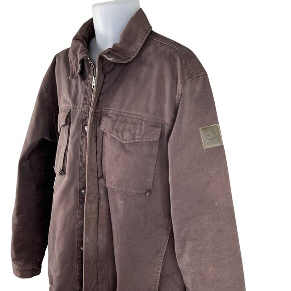 Aigle Brown XXL Duck Canvas Chore Jacket Barn Workwear Ranch Hiking Trekking - Picture 7 of 16